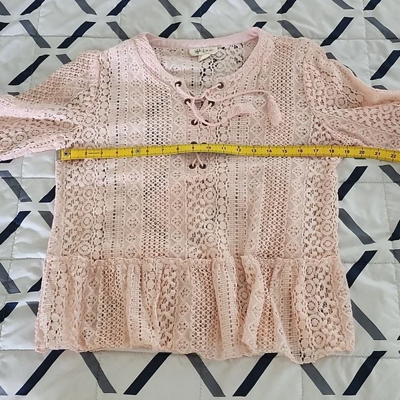 Style & Co. Blush Crochet Top - Picture 3 of 4